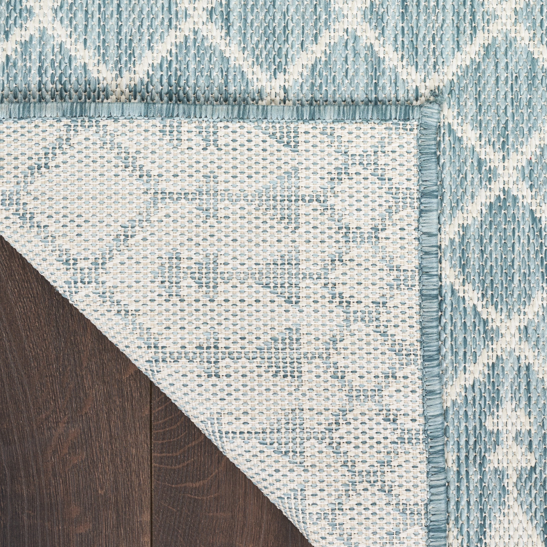Nourison Positano 2'2" x 12' Aqua Modern Rug
