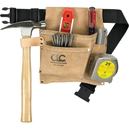 

Clc 3-Pocket Suede Leather Nail & Tool Bag With Belt