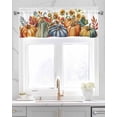 thumbnail image 2 of Yellow Sunflower Pumpkins Kitchen Valances for Windows Farmhouse Linen Window Valance Curtain for Living Room Window Treatment Watercolor Botanical Vintage Valance Rod Pocket Topper, 42 x 18 Inch, 2 of 6
