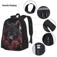 thumbnail image 3 of Balery Rose Full Moon Black Wolf Mochila escolar 3 en 1 para niños: mochila resistente con lonchera térmica y estuche para lápices. Mochila escolar para niños y niñas., 3 of 7