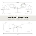 thumbnail image 6 of Miekor Furniture Curved Four Seater Grey Full Compression Sponge Sofa, Teddy Velvet Fabric, No-Assembly Compact Sofa for Small Spaces & Apartments MK3596, 6 of 12