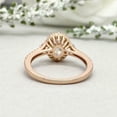 thumbnail image 5 of HeartsAndYou 2.2ct Engagement Ring for Women Oval Cut Moissanite Accent Halo Trilogy 18k Rose Gold over Silver, 5 of 8