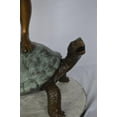 thumbnail image 3 of Nifao Boy on Turtle Holding Frog Outdoor Fountain Statue, Bronze Garden Water Feature Sculpture for Patio & Yard – Garden Outdoor Decor Sculpture, 24"L x 18"W x 55"H, 3 of 11