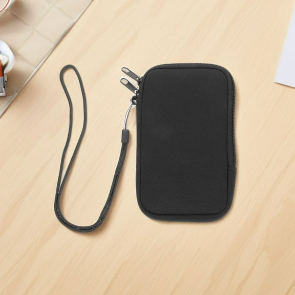 Raindrops Neoprene Phone Pouch Case with Lanyard Portable Waterproof Cell Phone Sleeve Case for Women Phone Storage Bag for Beach and Walking