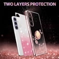 thumbnail image 6 of for Samsung Galaxy S25 Plus (Not S25) 6.7" Case, Flowers Floral Design Bling Clear Glitter Sparkle Diamond Soft TPU Silicone Cover with Ring Kickstand for Samsung Galaxy S25 Plus HSF-Pink, 6 of 14