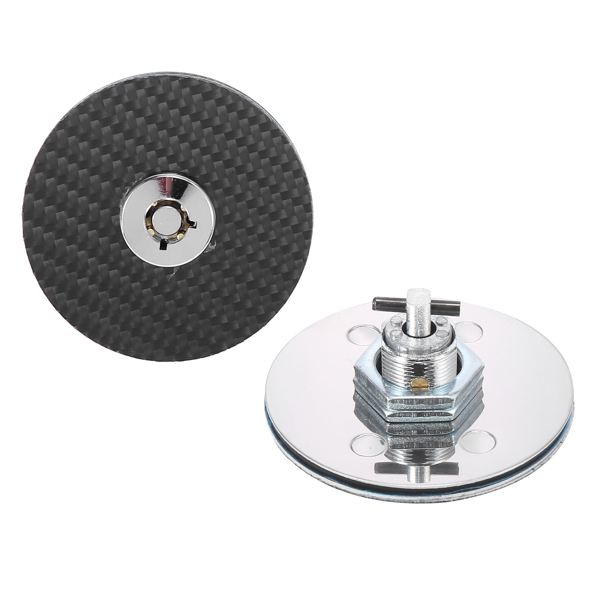 Unique Bargains 2pcs Vehicle Engine Hood Latch Lock Quick Release Hood Cover Lock Pin Carbon Fiber Pattern Universal with Key