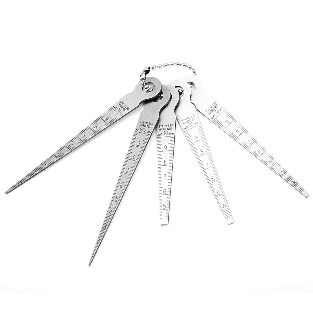 Gamvdout Taper, 1 Set Stainless Steel Welding Taper Feeler Rulers Hole Inspection Tool Measuring Tool 10mm for Measuring, Thickness Gauges