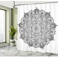 thumbnail image 5 of Ambesonne Mandala Shower Curtain, Mandala Art Black White, 69"Wx84"L, Black White, 5 of 5
