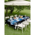 thumbnail image 3 of Outdoor Tablecloth with Umbrella Hole and Zipper, Black Christmas Truck Rectangle Table Cloth 60x120 Inch Waterproof Tablecloth, Xmas Tree Snowman Snowflake Picnic Table Cover for Patio Camping, 3 of 7