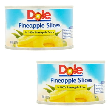 Dole Pineapple Slices in 100% Juice, 2 Pack, 8 Oz