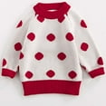 thumbnail image 2 of Odeerbi Infant Boys Girls Pullover Sweater Dots Printed Knit Jumper Tops New Spring Fall Baby Printing Round Neck Winter Warm Pullover Sweater White, 2 of 6