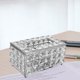 thumbnail image 5 of Caja de pañuelos faciales rectangular de cristal con elegante decoración y dispensador de servilletas Plata, 5 of 7