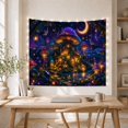 thumbnail image 5 of Mushroom House In Moonlit Forest Clearing, Whimsical Cottagecore Style for Mushroom Lovers, Fantasy Wall Art, Housewarming Gift Tapestry Wall Hanging for Bedroom and Dorm, 5 of 7