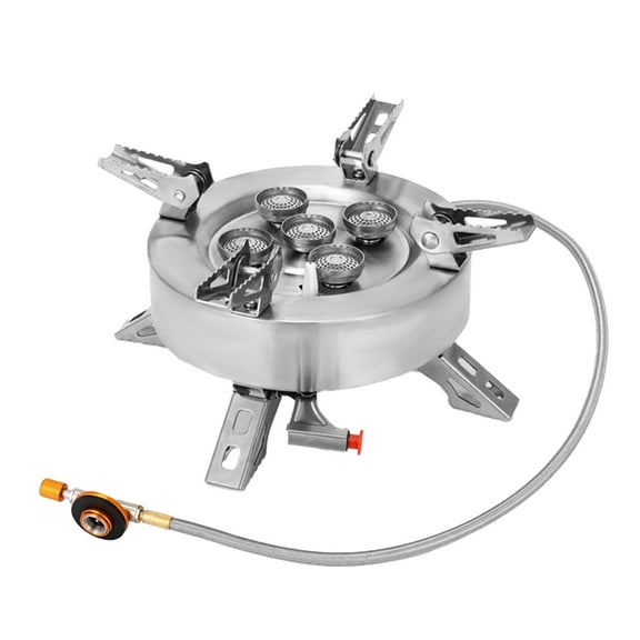 Portable Camping Stove, Lightweight Backpacking Stove for Outdoor Cooking, 5-Core High Efficiency Burner, Compact Foldable Design for Hiking and All Weather Use