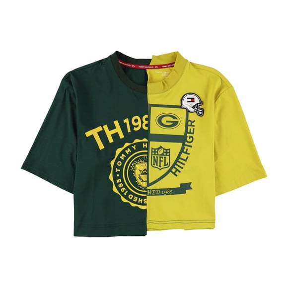 Tommy Hilfiger Green Bay Packers Graphic playera para mujer, verde, pequeño