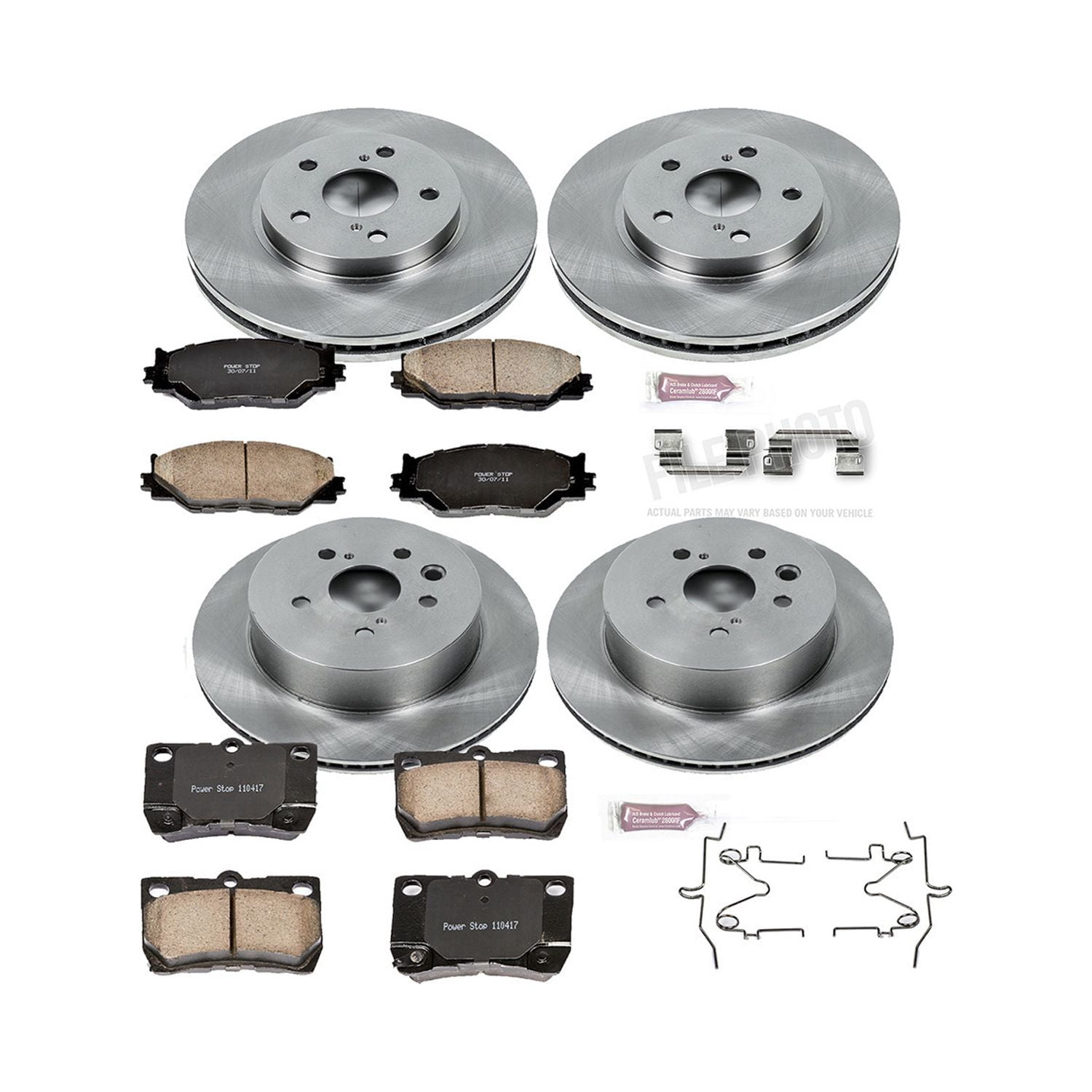 Power Stop Front and Rear Stock Replacement Brake Pad and Rotor Kit KOE5937