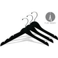 thumbnail image 3 of International Hanger Black Velvet Wood Top Hanger, Box of 25 Space Saving 17 Inch Flat Wooden Hangers w/ Chrome Swivel Hook Notches for Shirt Jacket, 3 of 3