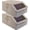 Beige, variant on Stckble Ht Storge for Bsebll Cps, Holds up to 30 Cps with Crdbord, Ht Orgnizer for Women & Men, 2 count Ht Storge Boxes for Closet, Grey