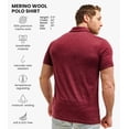 thumbnail image 4 of Merino.tech Mens Polo Shirt - Merino Wool Polo, Burgundy - M, 4 of 6