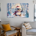 thumbnail image 6 of Winter Penguin Wall Art Pictures 12x18inch Canvas Print Happy Penguin Merry Christmas Cute Canvas Wall Art for Bedroom Canvas Wall Art for Home Office Bathroom Decoration Unframed, 6 of 8