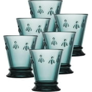 La Rochere Set of 6, Napoleon Bee 9 oz, Blue Tumblers, Drinking Glass, Drinkware set, 6 Count (Pack of 1)
