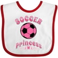 thumbnail image 3 of Inktastic Soccer Princess Girls Baby Bib, 3 of 4