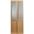thumbnail image 2 of American Wood Frosted Half Glass Bifold Door, 32-in. x 80-in., Unfinished Pine, 2 of 8