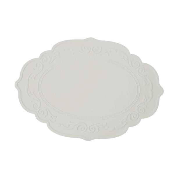 Mantel individual de mesa antideslizante, portátil, resistente al aceite, resistente al calor Gris claro