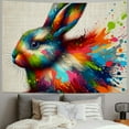 thumbnail image 2 of Autua Colorful Rabbit Tapestry Wall Hanging Unique Style for Home Decor | Graphic Tapestries Art for Living Room Bedroom Dorm | Soft Lightweight Fabric | Vivid Colors 40x30inch, 2 of 6