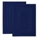 thumbnail image 1 of Alfombra de baño con estampado de plumas y puntadas, 100% algodón, color azul marino, 1 of 9