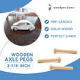 thumbnail image 5 of Wood Axle Pegs 2-1/8-inch, Pack of 50 Mini Wooden Pegs for Wood Train Craft, Fits 3/8-inch Hole Wooden Wheel for Crafts, by Woodpeckers, 5 of 7
