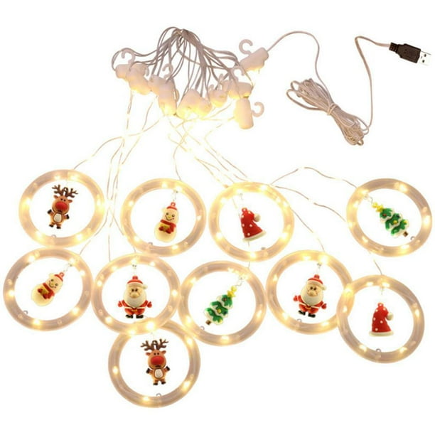 Luces navideñas, luces LED de cadena alimentadas por USB para Navidad, jardín, patio, dormitorio, decoración de fiestas, iluminación interior para fie blanco