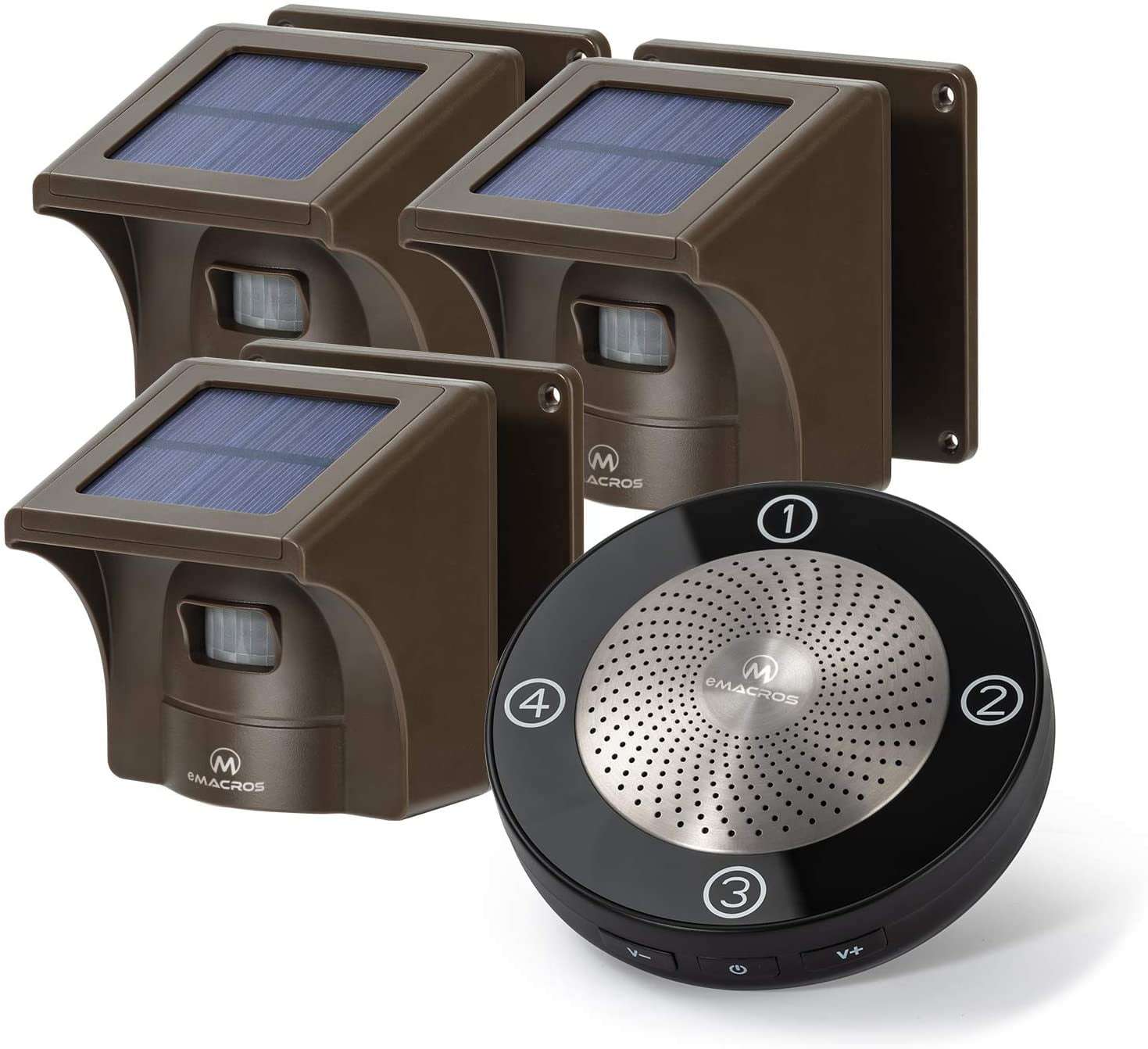 eMACROS 1/2 mile Long Range Solar Wireless Driveway Alarm System