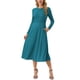 thumbnail image 2 of VESTIDOS DE OTOÑO PARA MUJER INSPIRE CHIC Vestido Casual Midi de Punto con Cuello Redondo y Mangas Largas M Azul Lago, 2 of 6