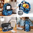 thumbnail image 2 of KUIFORTI Blue Horse Bookbag and Lunch Box Set 4 piece Durable Boys Backpack with Pencil Bags Water Bottle Sleeve for Elementary School Students Back to School Essentials Gifts, 2 of 7