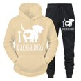 thumbnail image 3 of Trajes para hombre con estampado de "I Love Dachshunds", sudaderas con capucha y pantalones con letras de animales divertidos, conjuntos de 2 piezas, sudaderas casuales para amantes de los perros salc, 3 of 5