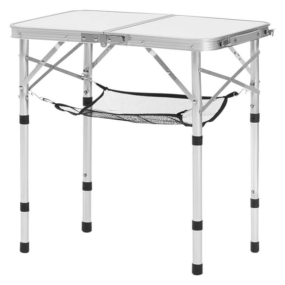 2ft Portable Folding Camping Table - Adjustable Height Aluminum Outdoor Picnic Table for BBQ, Beach, Tailgating - Lightweight & Compact Design