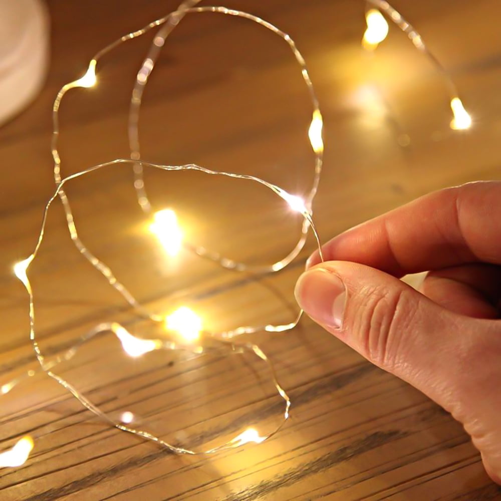 20X LED MICRO Copper Wire Fairy String Light 20 Leds Warm White Waterproof 2M 