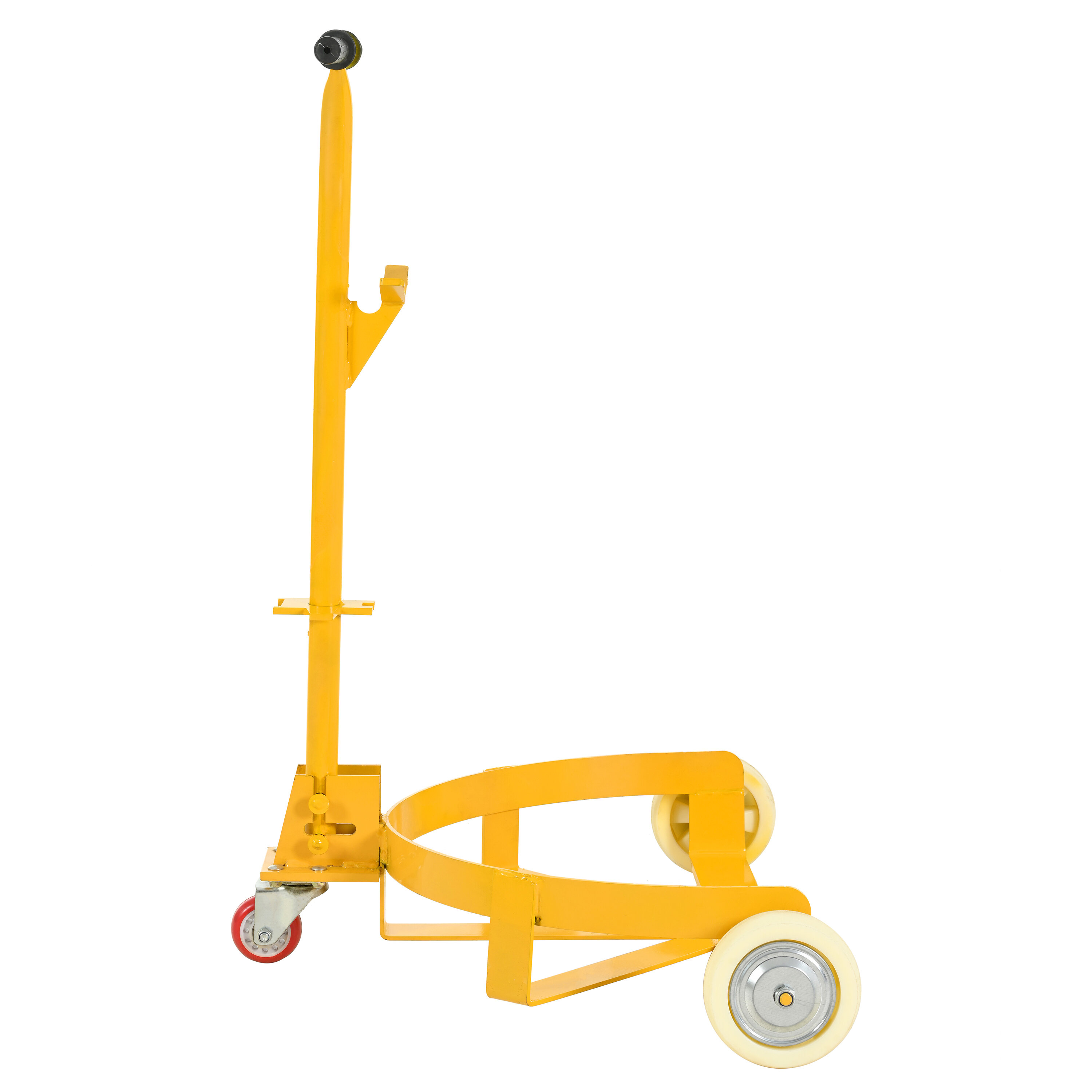 Dolly, 55 Gallon Drum Dolly, 1200lbs capacity, with 2 fixed PU Wheels and 1 swivel wheel - Low Profile Steel Oil Drum Caddy Oil Barrel Drum Roller Hand Cart, Yellow Hand Truck,Steel Furniture Dolly