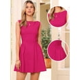 thumbnail image 2 of DARING DIVA Women's Sleeveless Boat Neck A Line Office Work Dress XS Hot Pink, 2 of 6