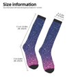 thumbnail image 2 of Goofa Violet Glitter Pattern Adult Stockings, Color-Block Knee High Socks, Comfortable and Breathable, Soft and Stretchable, Sports, and Decoration, 2 of 6