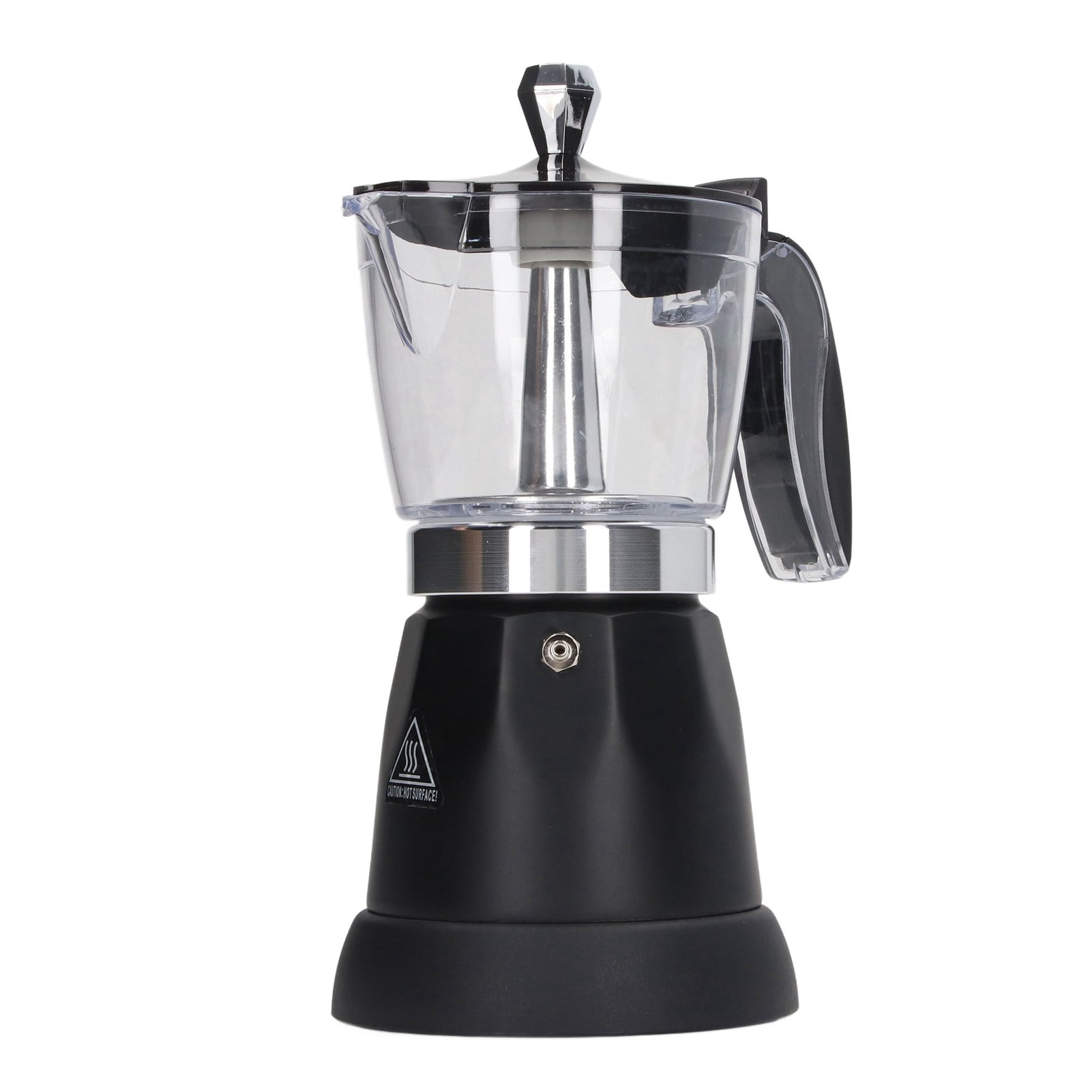 LAZIOEGR 6 Cup 300ML Electric Espresso Maker, Portable Transparent Top Italian Coffee Pot Machine, Aluminum Boiler, 220-240V EU Plug, Ideal for Home Kitchen and Office Use