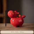 thumbnail image 3 of Ceramic Fat Horse, Figurine Collectible Cute Fat Horse Animal Garden Sculpture Handmade Art Painted Bookshelf Table Home Office Decor Gift to Attract Success (Red), 3 of 9