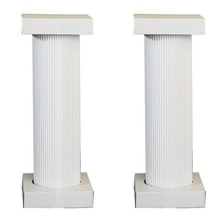 Fluted Cherry Pedestal - 4 ft. White Fluted Pedestal Pair