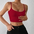 thumbnail image 4 of Tank Top For Women Summer Solid Color Spring Sexy Crop Strap Inner Camisole Vest Tshirts Outwear,Pink,S, 4 of 5