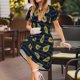 thumbnail image 3 of Easygdp Avocado para Vestido Transpirable de Mujer, Vestido Suelto de Manga Corta con Pliegues y Bolsillos para el Verano, 3 of 6