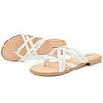 thumbnail image 2 of Ataiwee Women's Flat Slide Sandals - Casual Multiple Straps Thong Slip on Flat Summer Shoes., 2 of 8