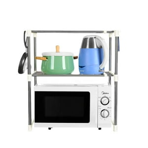Estante de metal de soporte de pared comercial/doméstico, estante de  especias de cocina Estante de horno de microondas con ganchos, soporte de