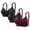 Wine, variant on SELONE 3 Pack Women Bras No Underwire Plus Size Seanless T Shirt Bra Spaghetti Strap T Shirt Bras Solid Underwear