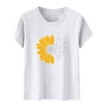 thumbnail image 4 of Xdegoge T Shirts for Women Graphic Under 10 Short Sleeve Crewneck Shirts Floral Summer Casual Tops Tunic Loose Fit Tees Soft Comfy Blouses Purchase History Buy Again, 4 of 5